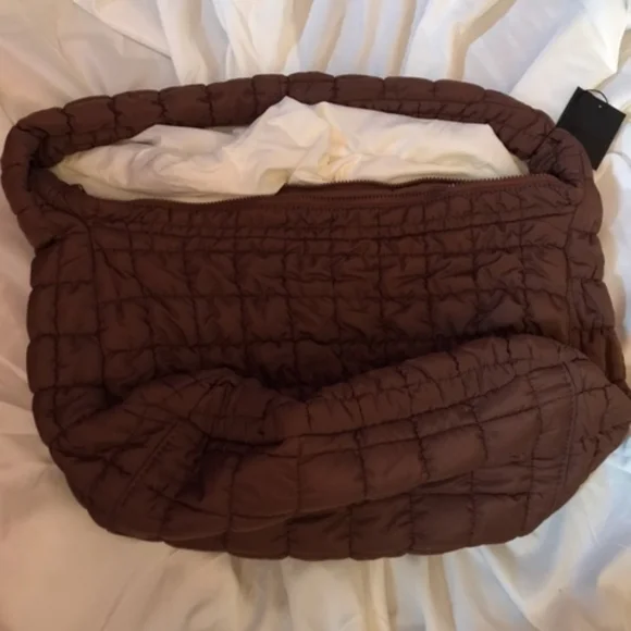 Brown Quilted Puffy Women's Bag - Picture 2 of 5